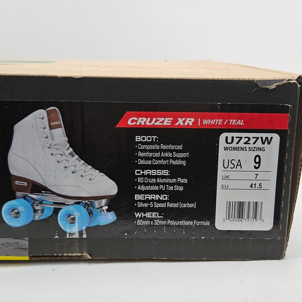 Roller Derby Cruze XR White Teal Women 9 Quad Roller Skates U727W New in Box - Picture 7 of 16